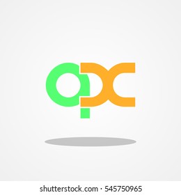 Initial letter QX lowercase logo design template tosca orange