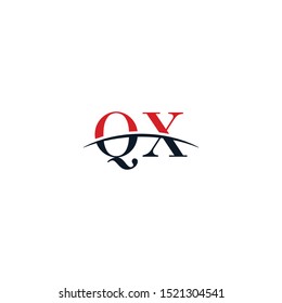 Initial letter QX, overlapping movement swoosh horizon logo company, logo symbol,logo design initial inspiration in red and dark blue color vector
