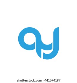 initial letter qy linked round lowercase logo blue