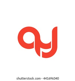 initial letter qy linked round lowercase logo red