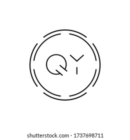 Initial Letter QY Logo Design Vector Template. Digital Abstract Circle QY Letter Logo Design