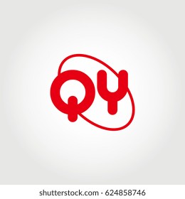 initial letter qy logo red on white background