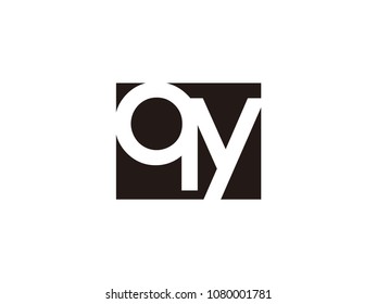 Initial letter qy lowercase logo black and white