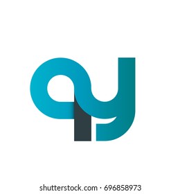 Initial Letter QY Rounded Lowercase Logo