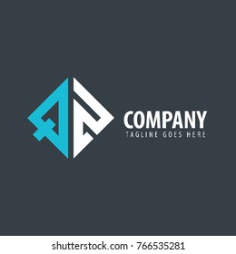 Initial Letter QZ Design Logo