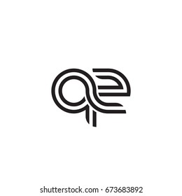 Initial letter qz, linked outline rounded lowercase, monogram black