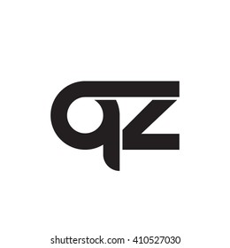 initial letter qz linked round lowercase monogram logo black