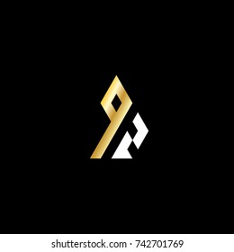 Initial Letter QZ Linked Triangle Design Logo