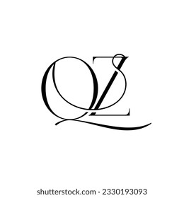 Letra inicial diseño del logotipo QZ creativo