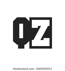 Initial Letter QZ Logo Design Template. QZ Logo