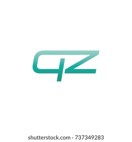 initial letter qz thin logo design