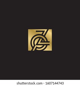 Initial Letter QZlinked uppercase overlap modern gold logo vector design template. Suitable for business, consulting group company.