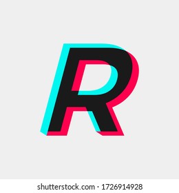 initial letter R with 3D effect. logo for company and business