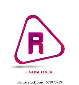 initial letter R. 3d Logo and template for business