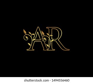 Initial Letter R Ar Gold Logo Stock Vector (royalty Free) 1494556460 