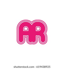 initial letter a and r. ar monogram outline logo