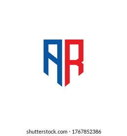 initial letter A and R, AR, RA logo, monogram line art style design template