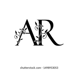 Initial letter A and R, AR, vintage Logo Icon, classy black letter monogram logo icon suitable for boutique,restaurant, wedding service, hotel or business identity.