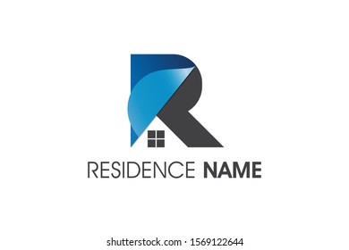 initial letter r architecture building logo