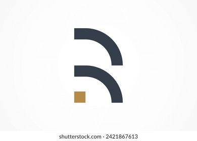 Initial Letter R and B Logo. Simple Curve Line Logotype Template. Usable for Business Branding, Identity, etc that  Related with Initial B, R, B R, R B letter. Flat Vector Logo.