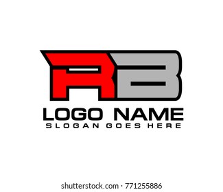 Initial letter R & B logo template vector