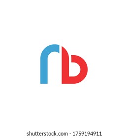 initial letter r and b, rb, br logo, lowercase monogram line art style design template