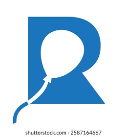 Initial Letter R Balloon Symbol For Kids Logo Design