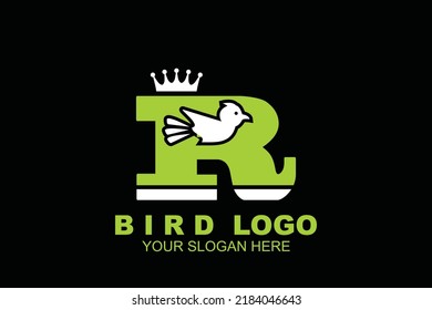 initial Letter R bird  logo