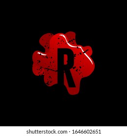 Initialbuchstabe R mit Logo-Design der Blutplatine