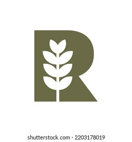 Initial Letter R Brewing Logo With Beer Icon Vector Template