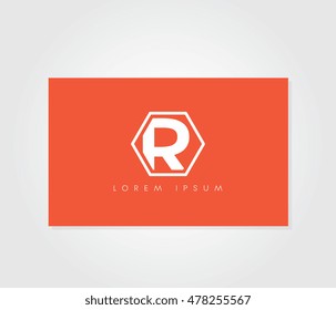Initial letter R business card logo