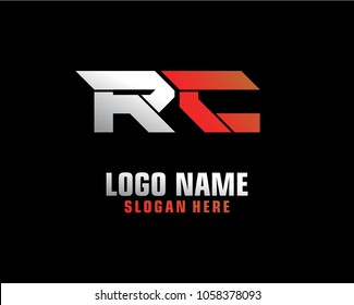 Initial letter R C logo template vector