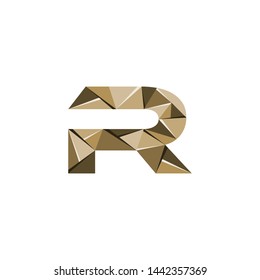 initial letter R capital abstract triangle logo vector