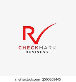 Initial Letter R Check Mark or Tick Icon Logo Design Template