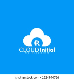 initial letter R cloud logo vector. illustration designs, templates, business, education, technology, ideas, creative