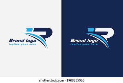 Initial Letter R and i Combination with Sharp Shape Style Logo Design. Vector Logo Illustration.