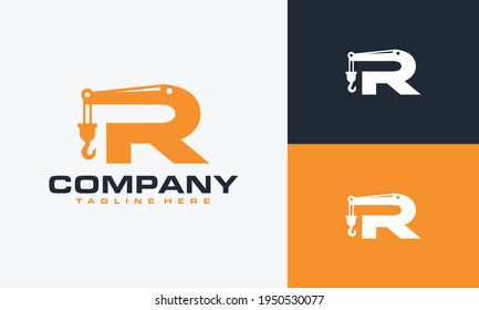 initial letter R crane logo