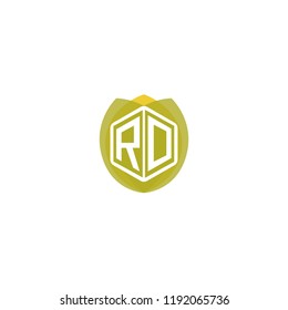 Initial Letter R, D, RD Hexagonal Shape Logo Design with Leaf, Nature, Ecology, Environment Illustration Icon