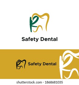 Initial Letter R Dental Dentist Logo concept. Dentistry Brand and Dental Care Logo template