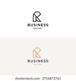 Letra inicial R Diamante Logotipo Concepto icono símbolo Elemento Diseño Línea Estilo de arte. Joyas, joyas, logotipos de gemas. Plantilla de la Ilustración vectorial