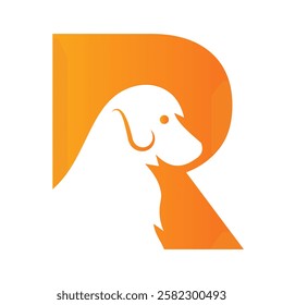 Initial Letter R Dog Logo Design Concept For Pet or Paw Symbol