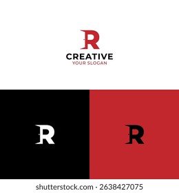 initial letter r door logo typography design, for business,corporate,company,brand,etc
