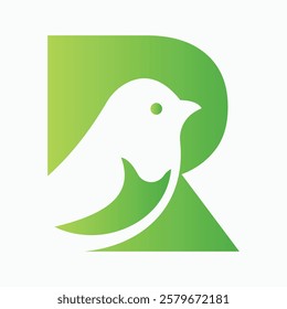 Initial Letter R Dove Logo Concept For Freedom Symbol Vector Template