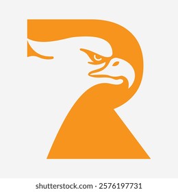 Initial Letter R Eagle Logo. Eagle Head Logo Concept For Business Company Vector Template