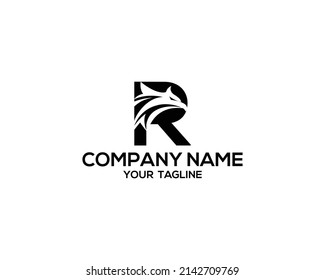 Initial Letter R Eagle Symbol Logo Icon Design Vector Concept.