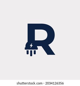 Initial Letter R Electric Icon Logo Design Element. EPS10-Vektorgrafik