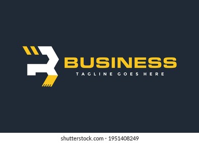 initial letter R excavator logo