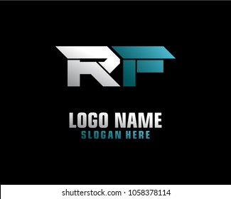 Initial letter R F logo template vector