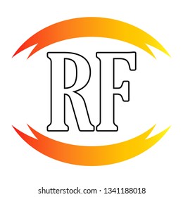 Initial Letter R F Logo Icon. Material Design Logo