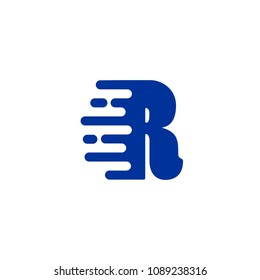 Initial Letter R Fast Speed Logo Design Template